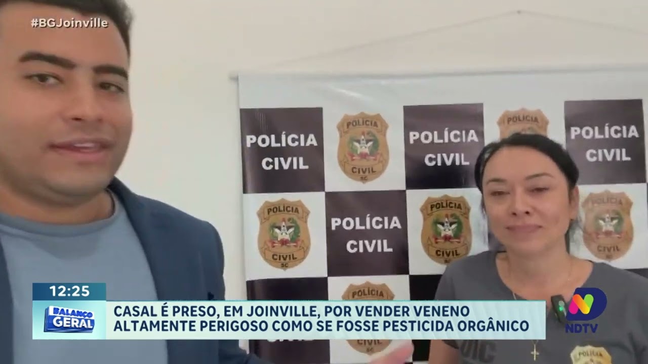 Casal é preso, em Joinville, por vender veneno altamente perigoso como se fosse pesticida orgânico