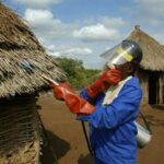 A health worker spays DDT 006 - Pragas e Eventos