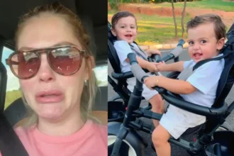 Bárbara Evans e os gêmeos Antônio e Álvaro