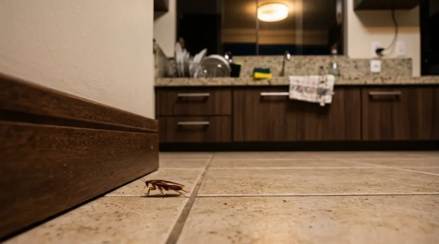 Barata correndo em cozinha - Pragas e Eventos